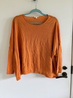 Eileen Fisher organic linen boxy fit top spring summer vacation resort coastal